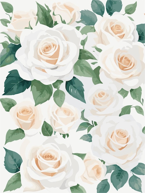 a seamless repeating pattern of centered artwork of floral beautiful watercolor roses pattern