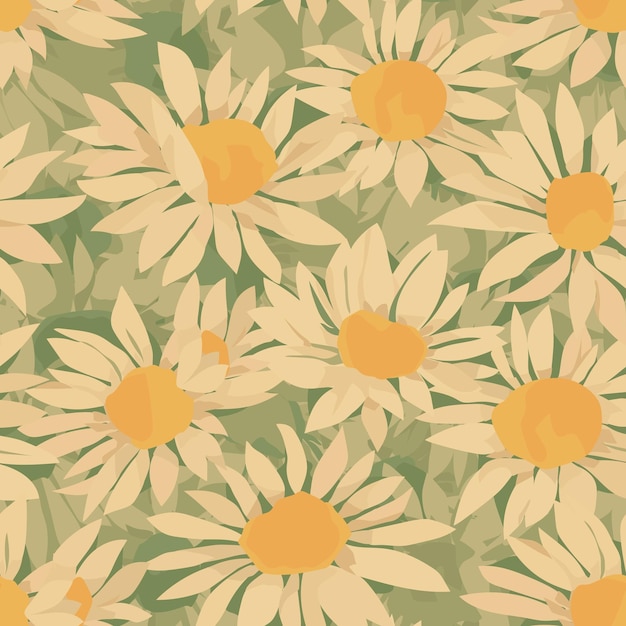 Seamless repeating pattern of daisies