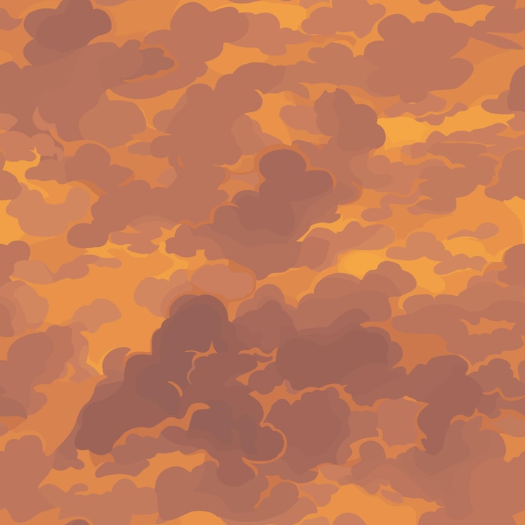 Vector seamless repeating pattern of golden clouds