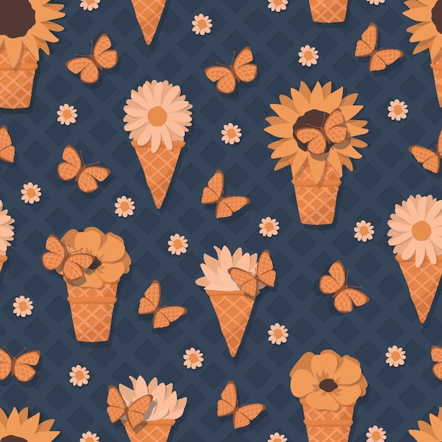 Seamless repeating pattern of icecream