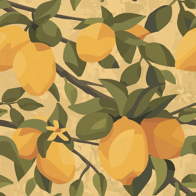 Seamless repeating pattern of lemons