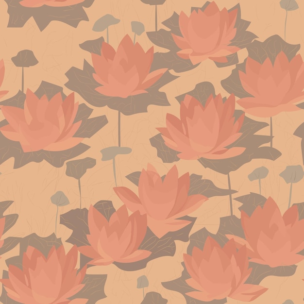 Seamless repeating pattern of lotus