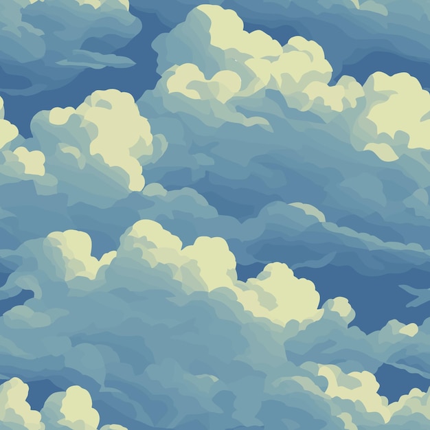 Бесшовный повторяющийся рисунок облаков