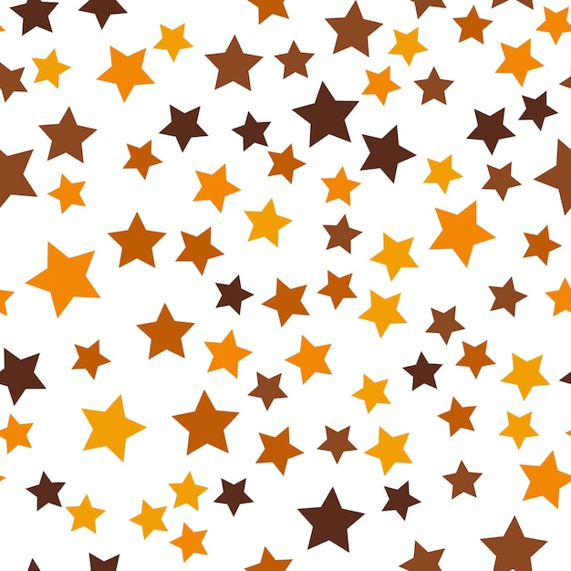 Seamless repeating pattern of orange beige brown stars for fabric textile papers