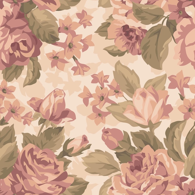 Seamless repeating pattern of roses