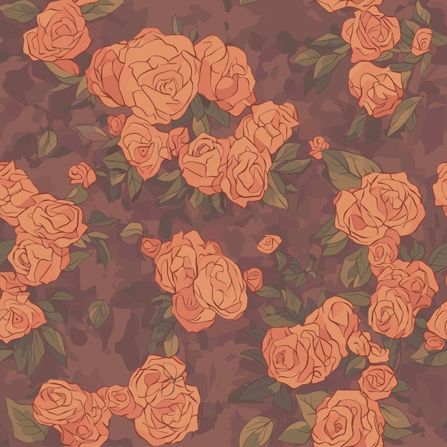 Seamless repeating pattern of roses