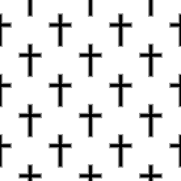 Vector seamless repeating pattern with a christian cross