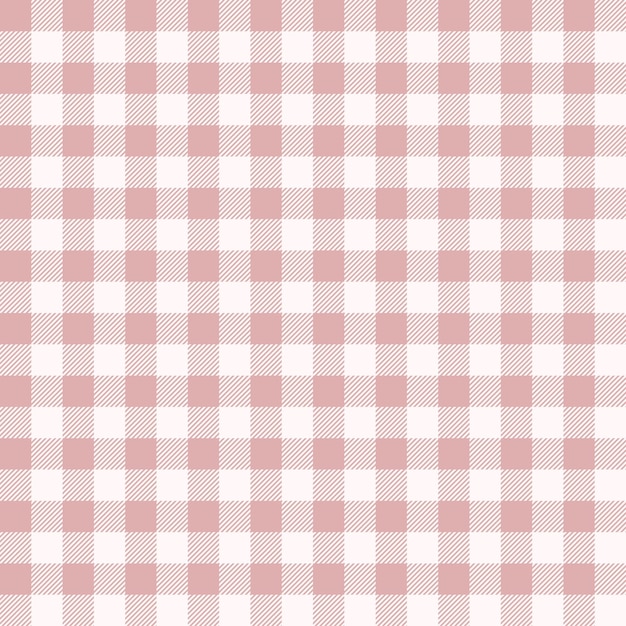 ベクトル ピンクと白のバッファロー・プレイド・パターンを無縫に繰り返す