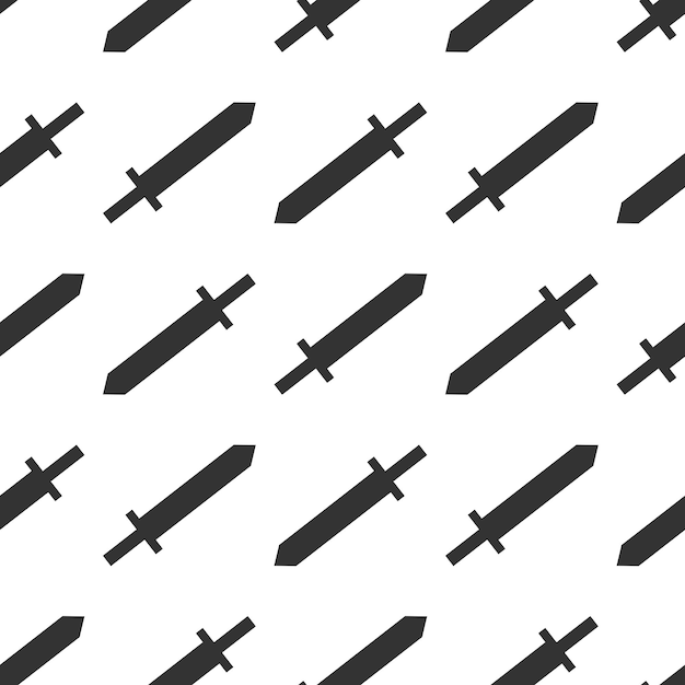 Seamless repeating sword sword pattern in black for any design Vector geometric illustration