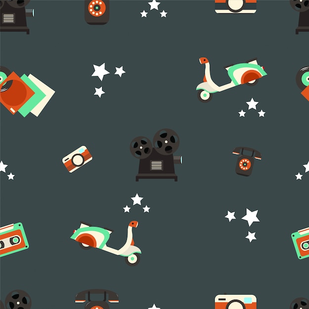 Vector seamless retro background