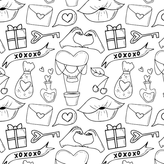 Seamless romantic pattern for valentine s day. vector illustration