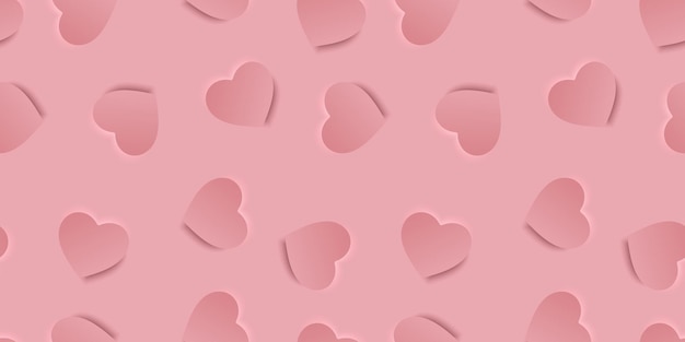 Seamless rose love pattern with hearts