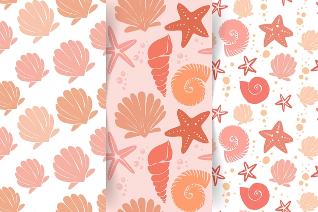 Vector seamless seashell patern template