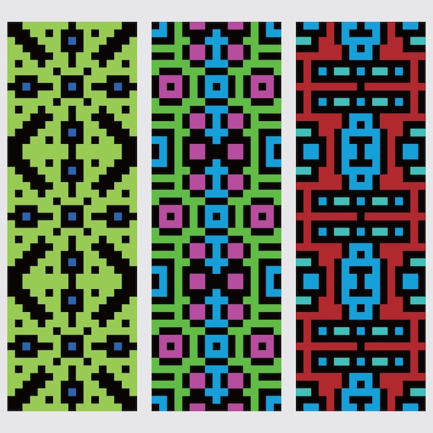 seamless set pixel abstract pattern