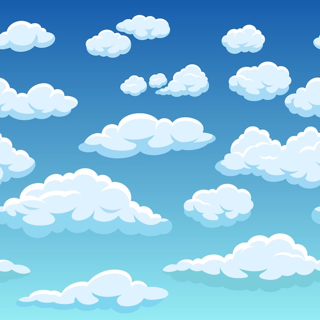 Seamless sky with white clouds background texture