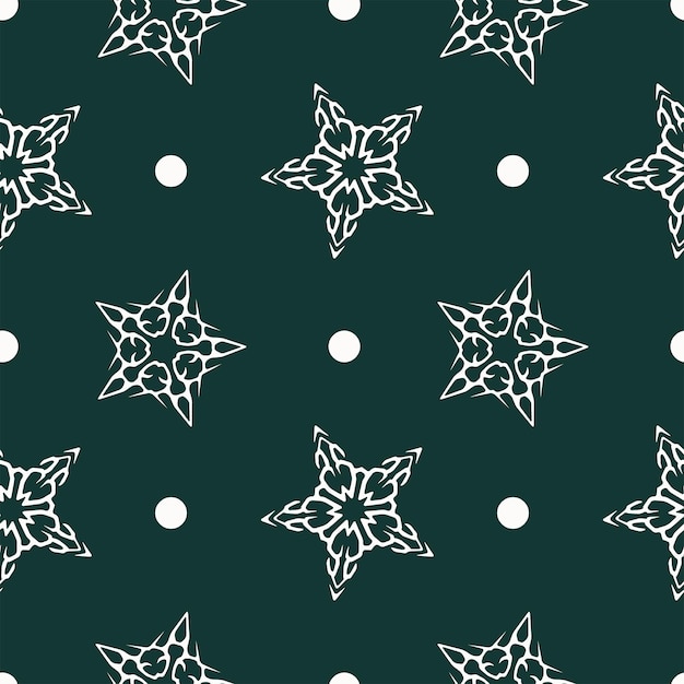 Seamless Snowflake Pattern falling snow snowflake background trendy green color new year xmas trendy