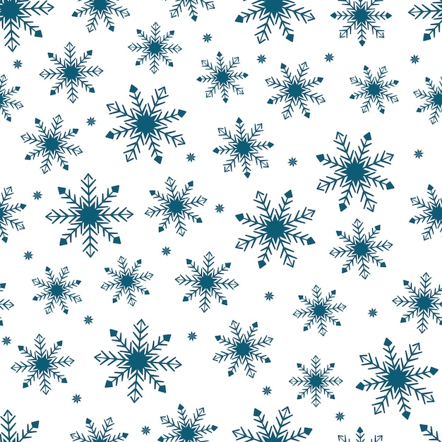 Seamless snowflakes in doodle style for winter design