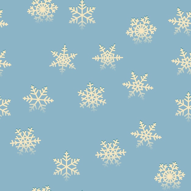 Seamless snowflakes retro pattern for winter Christmas holidays