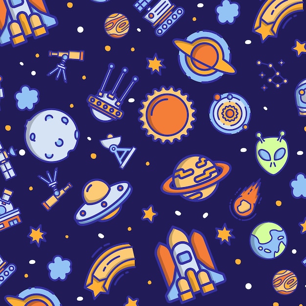 Vector seamless space pattern