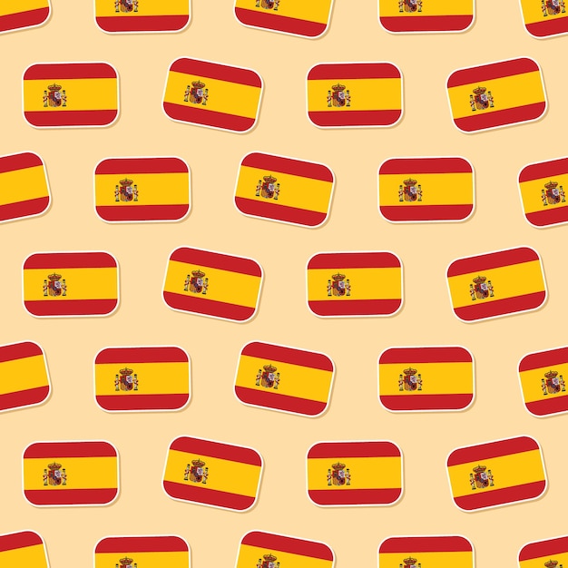 Vector seamless spain flag in flat style pattern