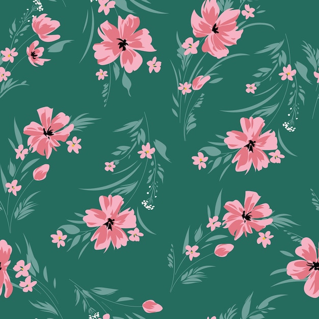 Seamless spring floral pattern with daisies