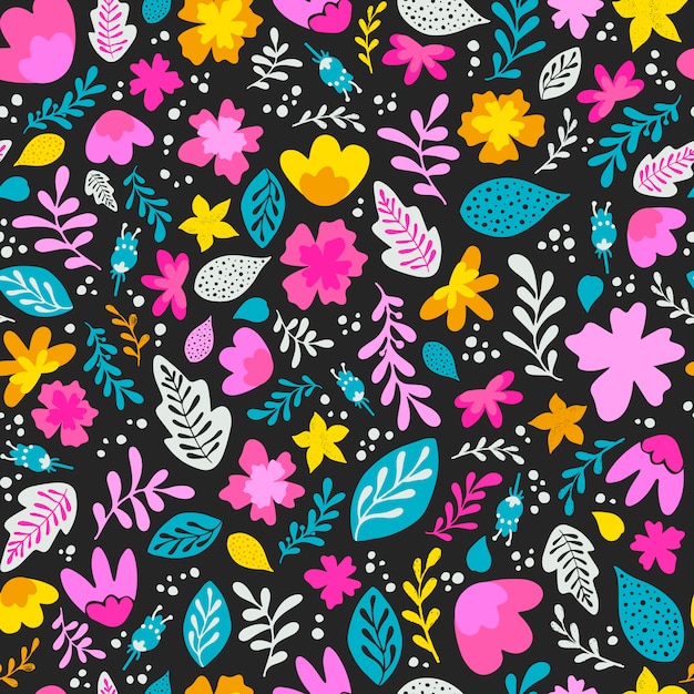 Seamless spring pattern with flowers