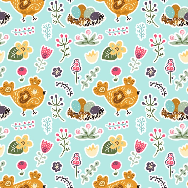 Vector seamless spring vector pattern