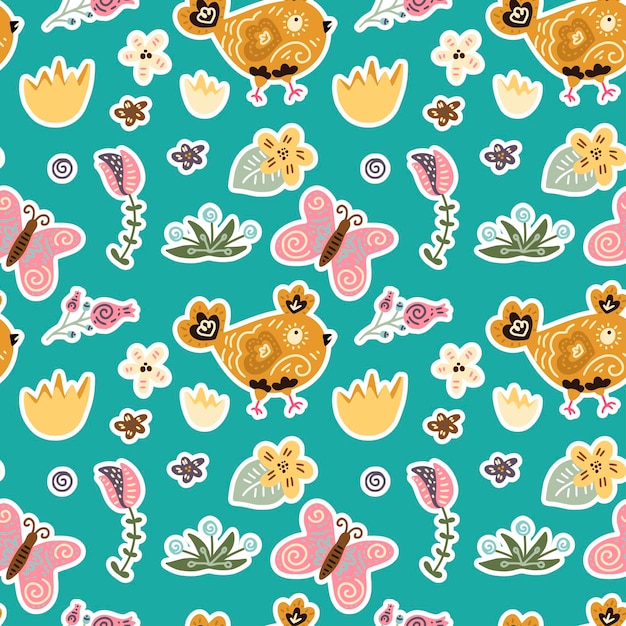 Seamless spring vector pattern