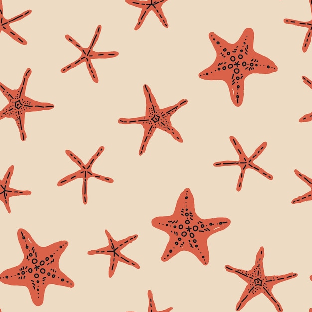 seamless starfish illustration pattern design
