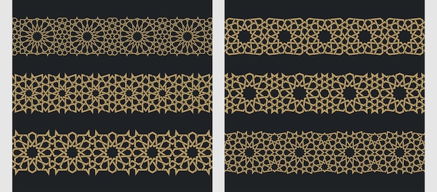 Vector seamless strokes pattern in authentic arabian style