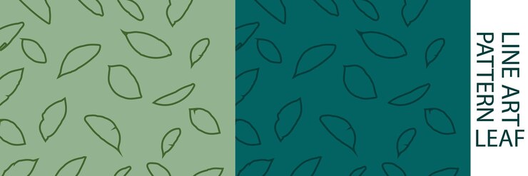 Vector seamless style leaf pattern line art background in dark blue to print you need natural theme poste
