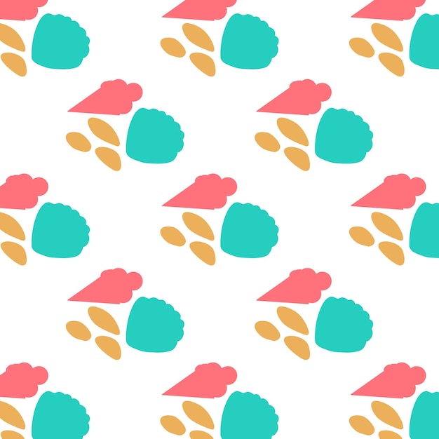 Seamless summer color pattern of abstract shapes