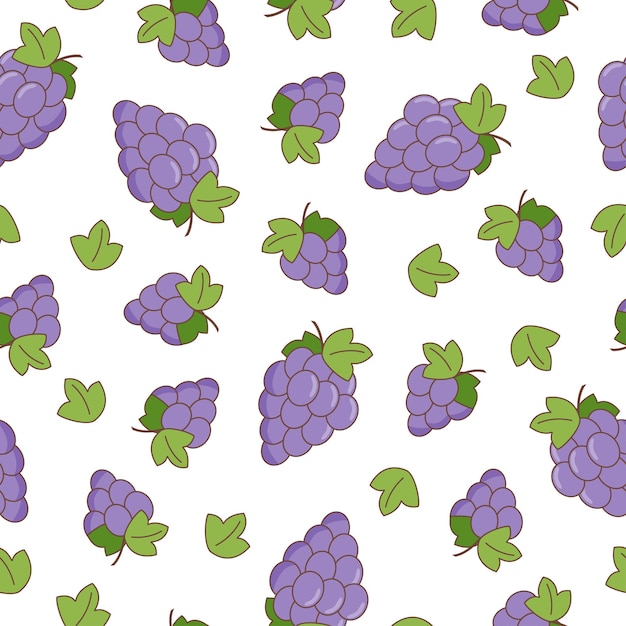 Seamless summer food pattern of grapes