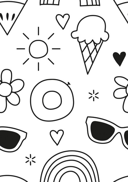 Seamless summer pattern vector illustration