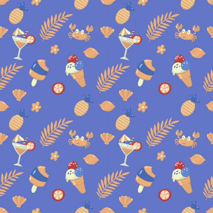 Vector seamless summer pattern 