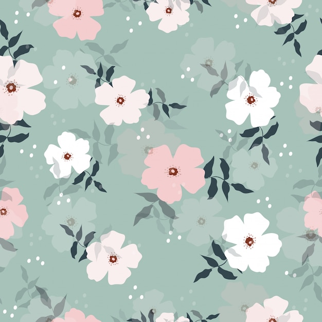 Seamless pattern floreale pastello dolce