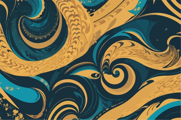 Seamless Symphony Aesthetic Waves Echo Through Flat Vector 2D Patterns