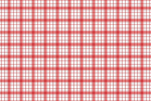 Seamless tartan pattern with white and red stripes for shirts or bed sheets Endless gingham plaid pattern vector on a white background Minimalist plaid pattern background design for scarves