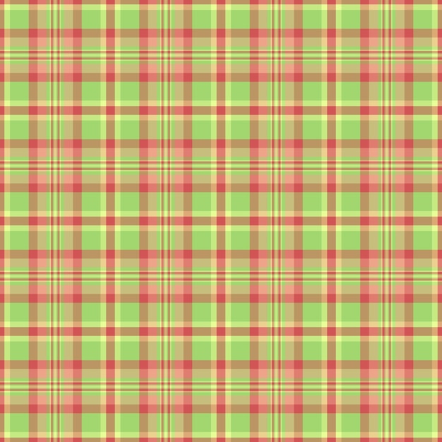 Seamless tartan plaid of textile background vector with a pattern fabric check texture in green and amber colors