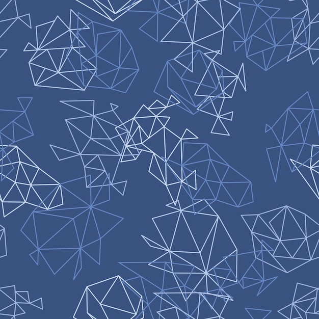 Vector seamless technology scientific background with indigo triangle shapes