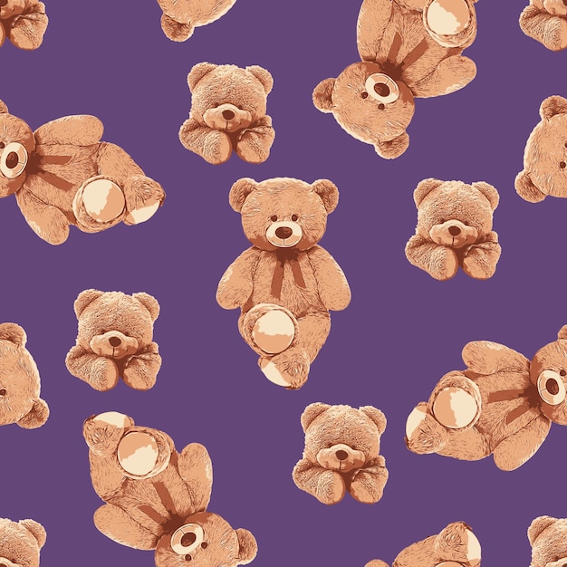 SEAMLESS TEDDY BEAR PATTERN 124