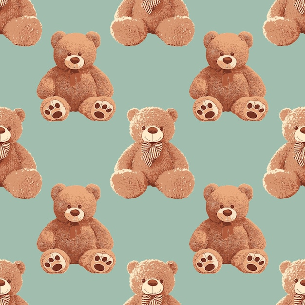 Vector seamless teddy bear pattern 127