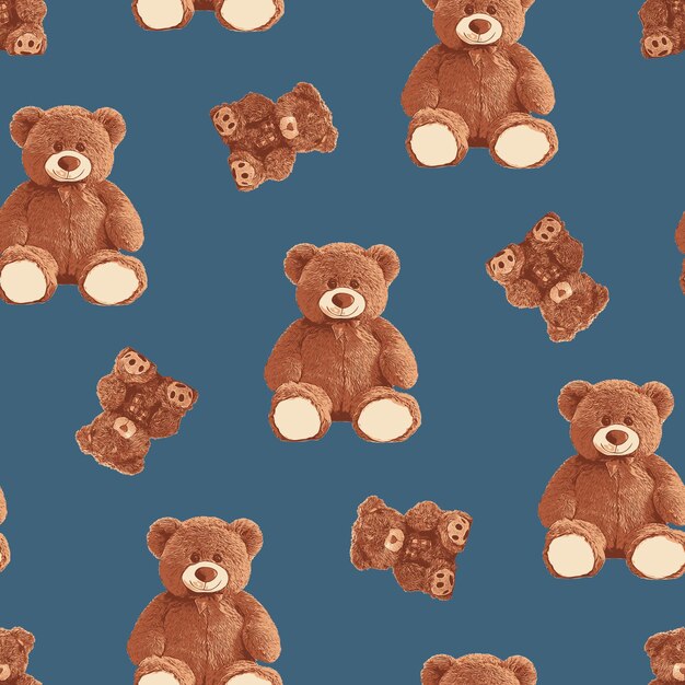 Vector seamless teddy bear pattern 137