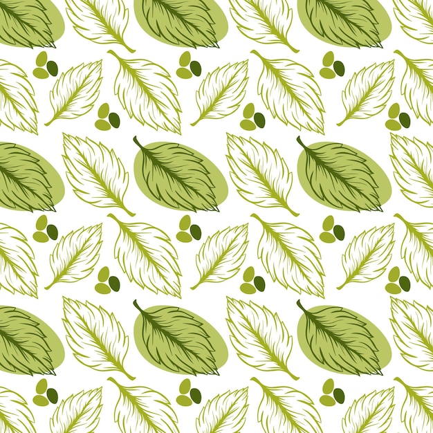 Seamless Textile Leaf Pattern Design Vector Illustration