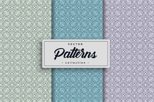 Seamless textile pattern set collection