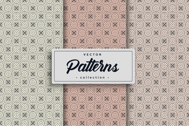 Vector seamless textile pattern set collection