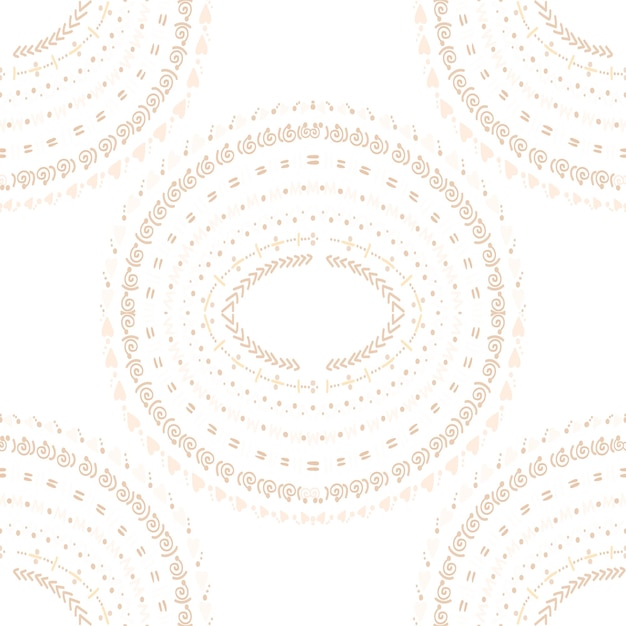 円の抽象的な装飾品のシームレスなテクスチャ装飾的な光のパターン白い背景の上のエスニックスタイルの装飾的な形カラフルな落書きラウンドの詳細