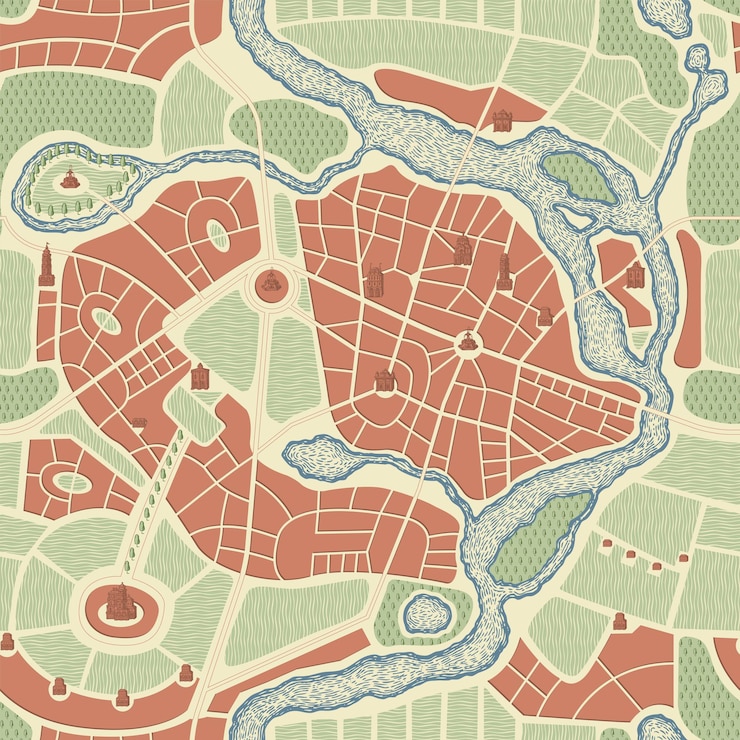 Vector seamless texture from city map