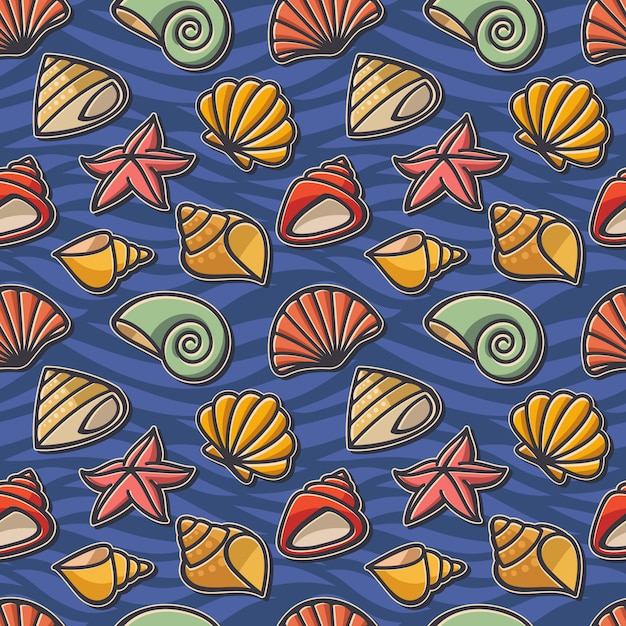 Vector seamless texture on a nautical theme with sea symbols