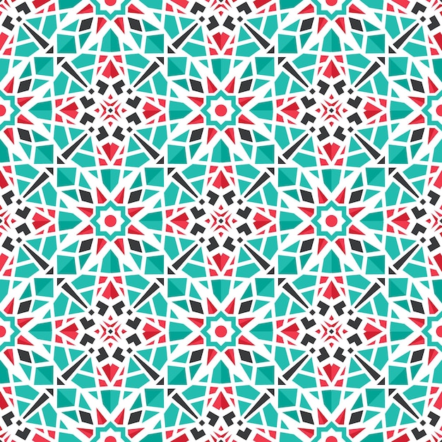 Vector seamless texture with arabic geometric ornament vector asian mosaic pattern